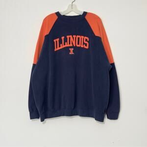 ILLINOIS Fighting Illini Vintage 80s 90s Embroidered Crew Sweatshirt Size 2X XXL